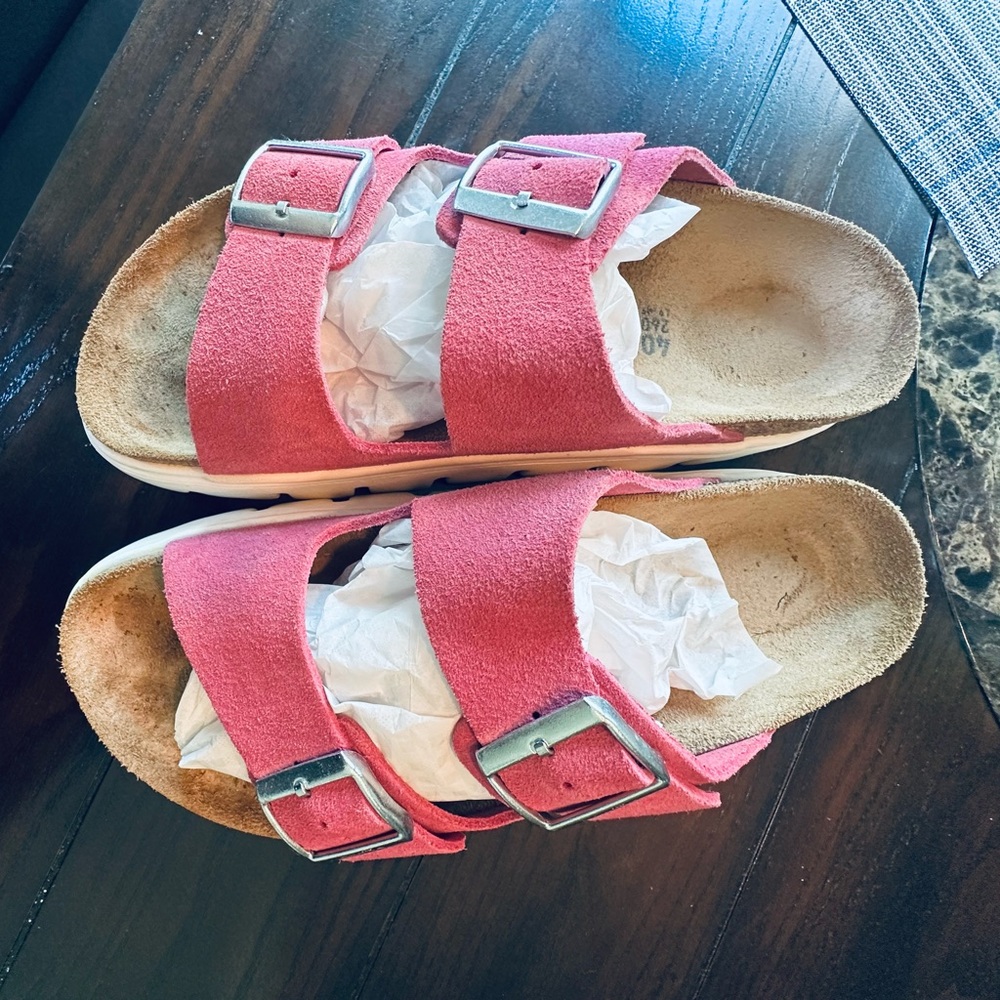 Papillon by Birkenstock, Arizona Chunky Suede Platform Sandal, size 40